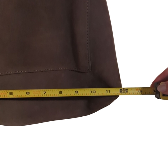 SS Weddings Classic Look Of A Vintage Leather Tote Bag Charcoal Color - Picture 8 of 13